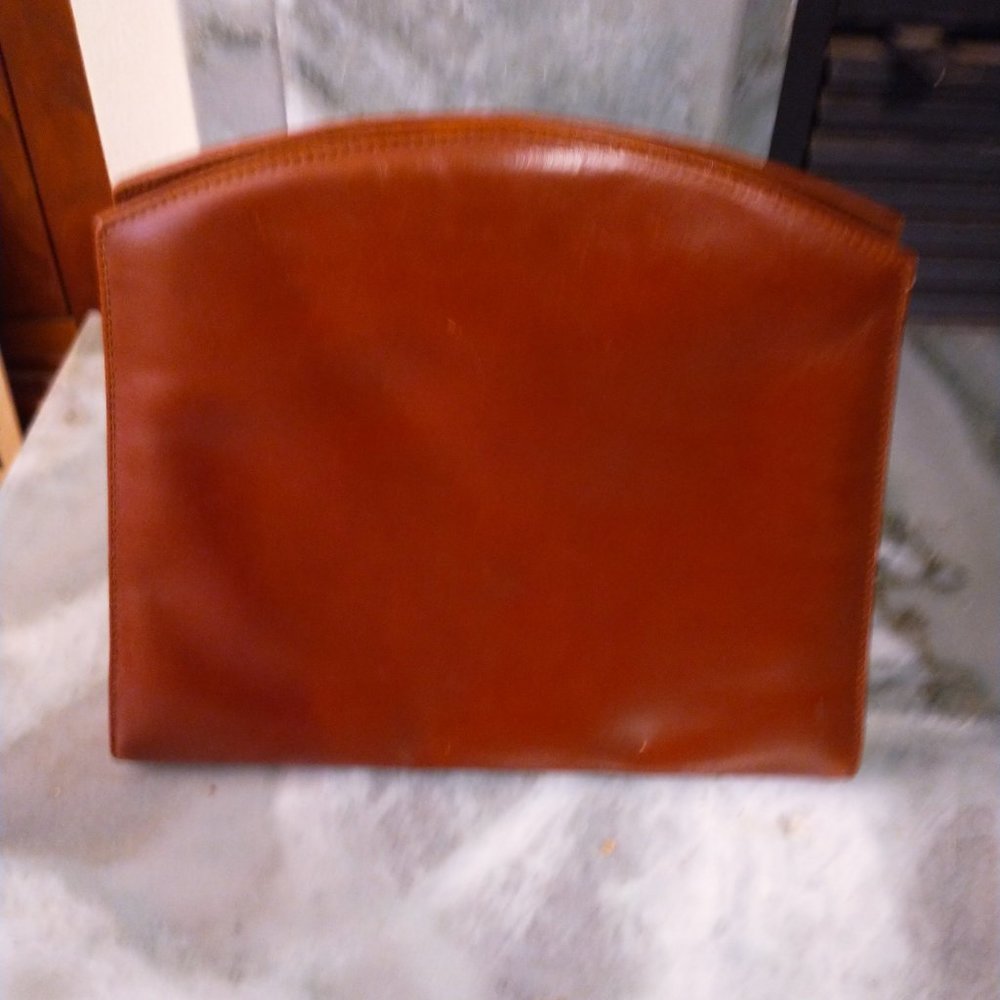 Salvatore Ferragamo Vintage Brown Leather Clutch